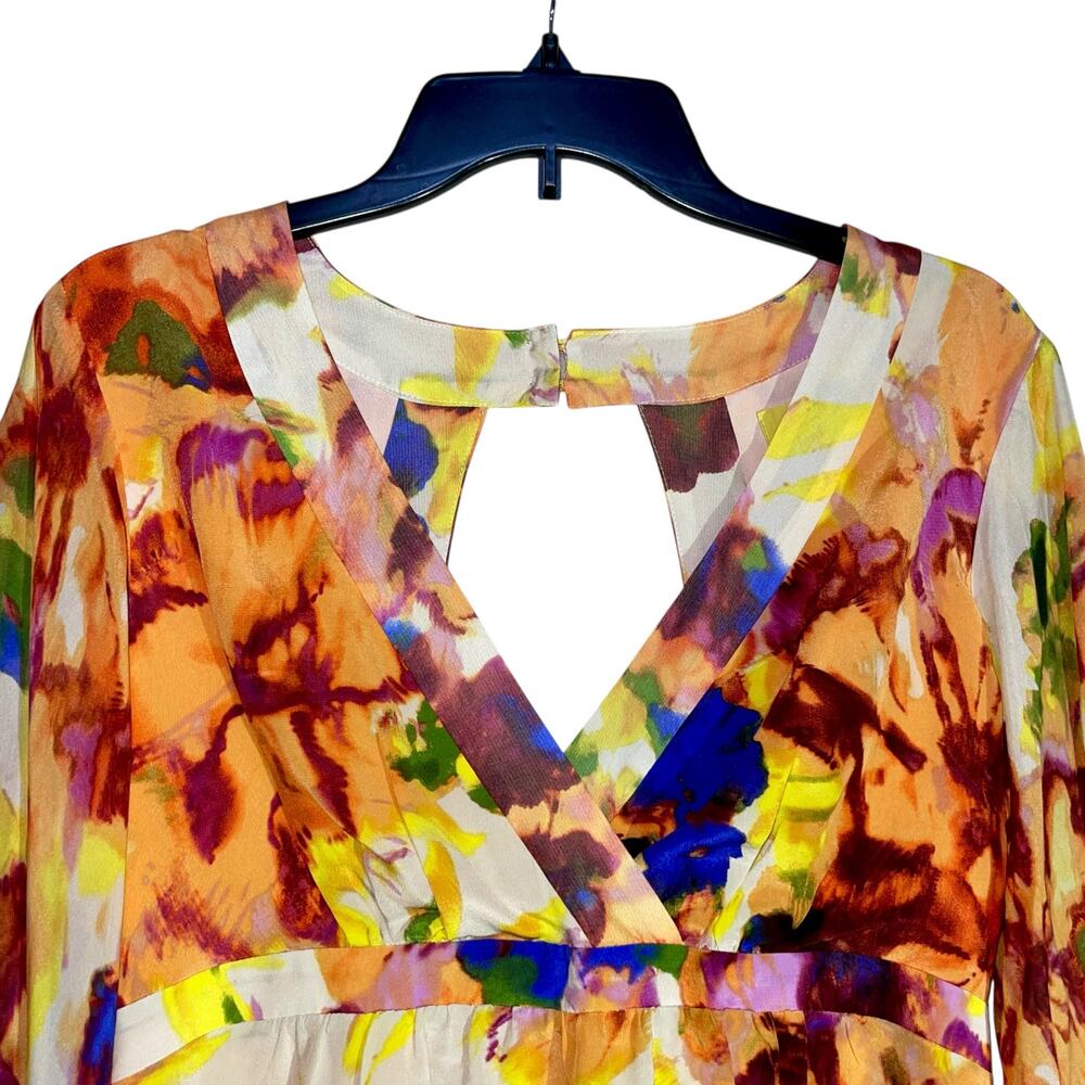 Maeve Mini Dress Deloria Silk Kimono Sleeve Anthropologie - Picture 3 of 12